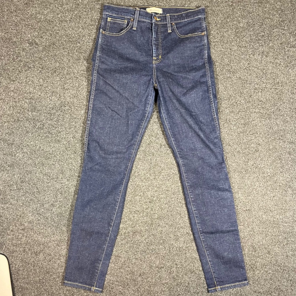 Madewell 10"‎ High-Rise Skinny Jeans Dark Indigo Blue Stretch Denim Size 29